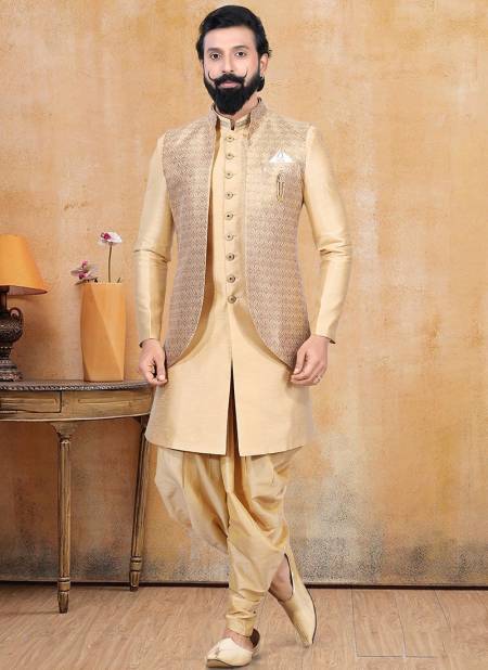 Gold Colour Heavy Designer Fancy Festive Wear Indo Western Collection 1301